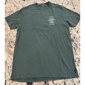 Rip Curl Mens T Shirt Size‎ M Short Sleeve Teal Surf Logo Tee